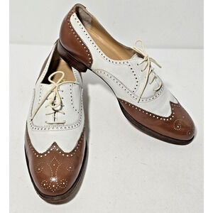 VTG Bragano Cole Haan Men's Spectator Oxford SZ 10 D Wingtip Tan White Brogue